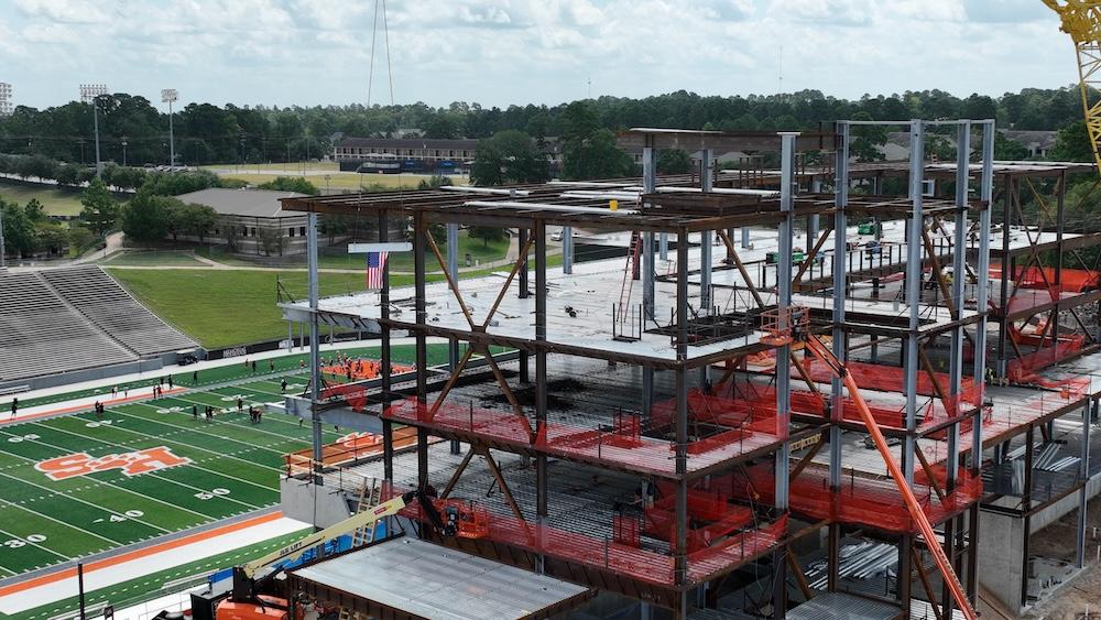 The framework for the future of Bowers Stadium and Sam Houston football was on full display Thursday as local officials and supporters gathered for a topping out ceremony. The venue has been home to Bearkat football for nearly four decades and continues evolving to blend its rich history with the world-class university setting it inhabits.