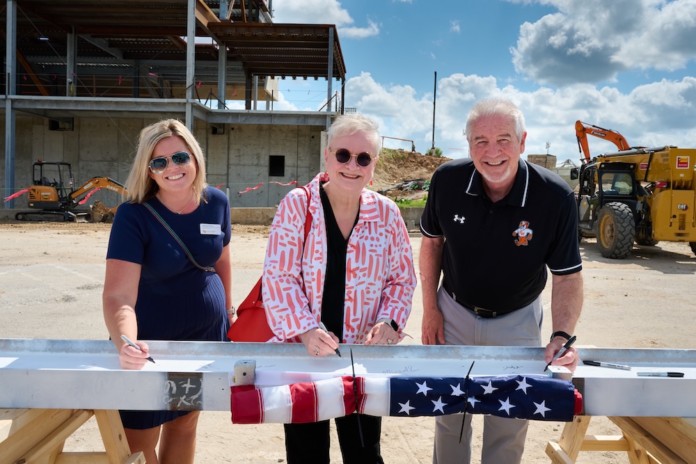 (From left) SHSU CFO and VP for Operations Amanda Withers, President Alisa White and Athletic Dir. Bobby Williams.