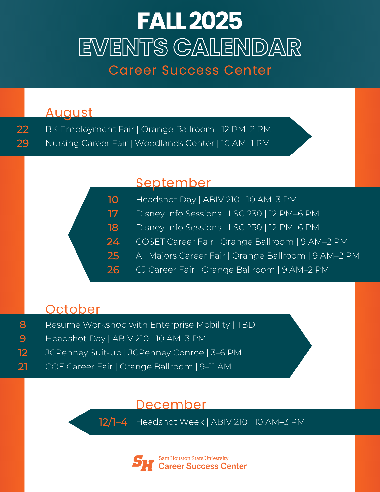 Fall 2025 Events Calendar