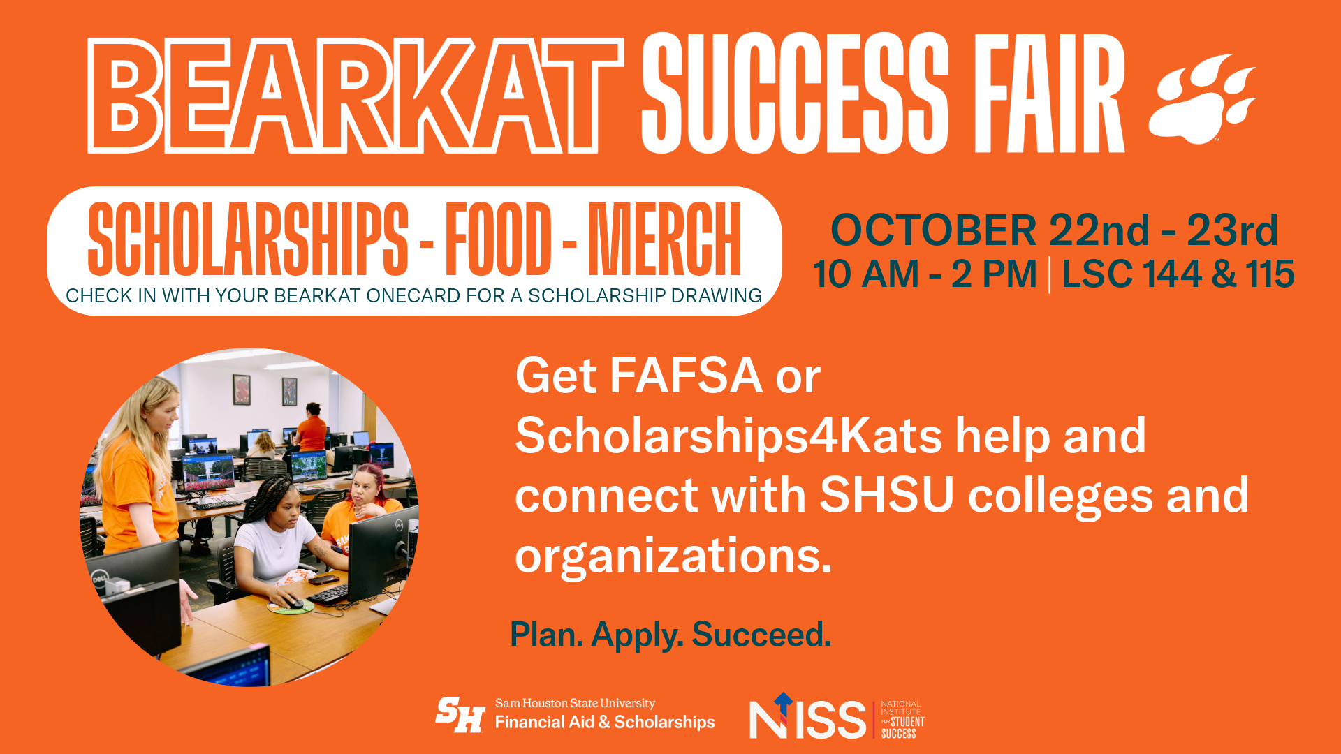 Join us for FAFSA and Scholarships for Kats workshops!