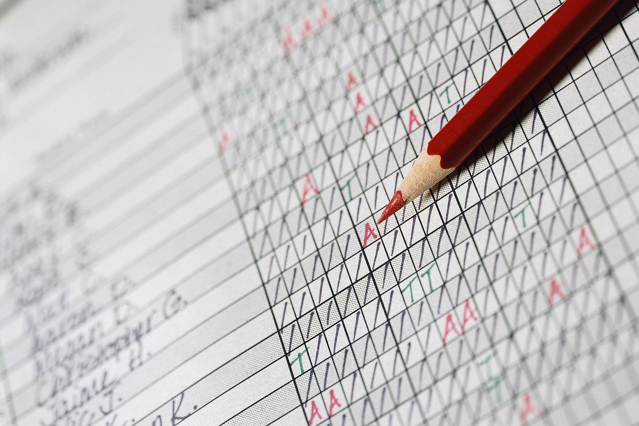 Attendance Initiative a pencil checking an attendance roster